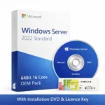 Windows Server 2022 Standard 64Bit 16 Core OEM Pack With Installation Dvd & Licence Key